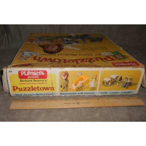 Playskool Puzzletown Set A Dr. Lion Medical Center EMPTY Box Replacement Vintage - Picture 4 of 8